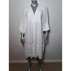 By Together Women's L Ivory Boho Lace Cardigan Dress Size M